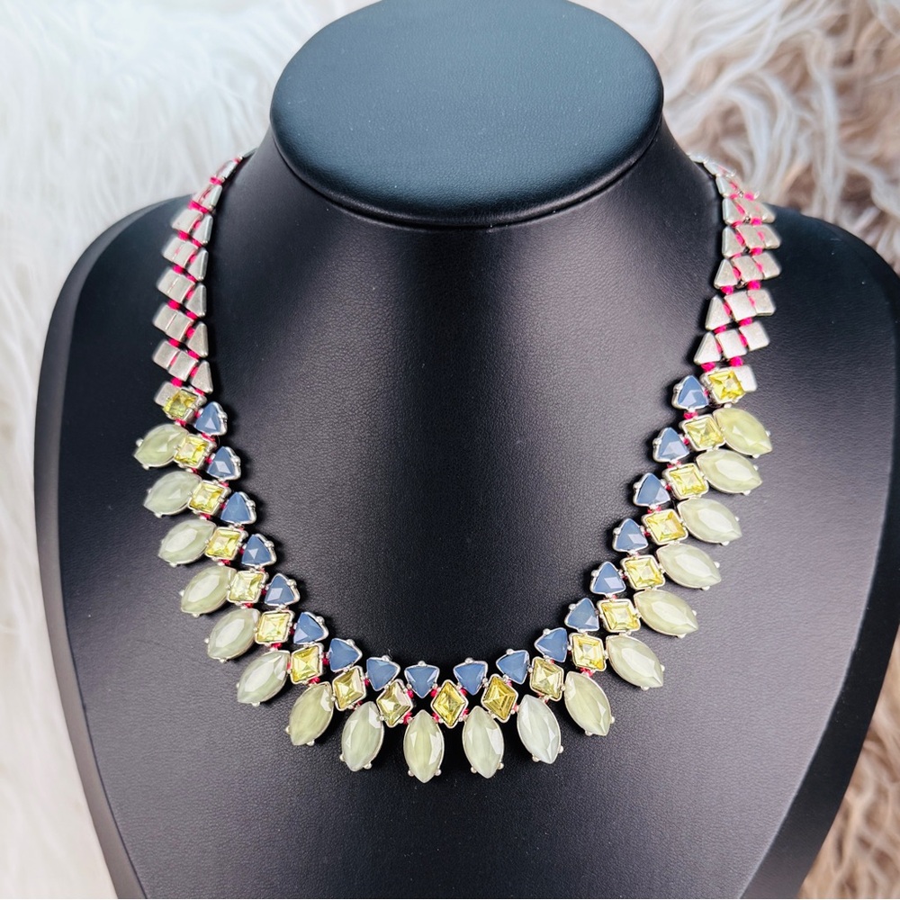 Silvertone Multicolor Pink Reversible Necklace - image 1